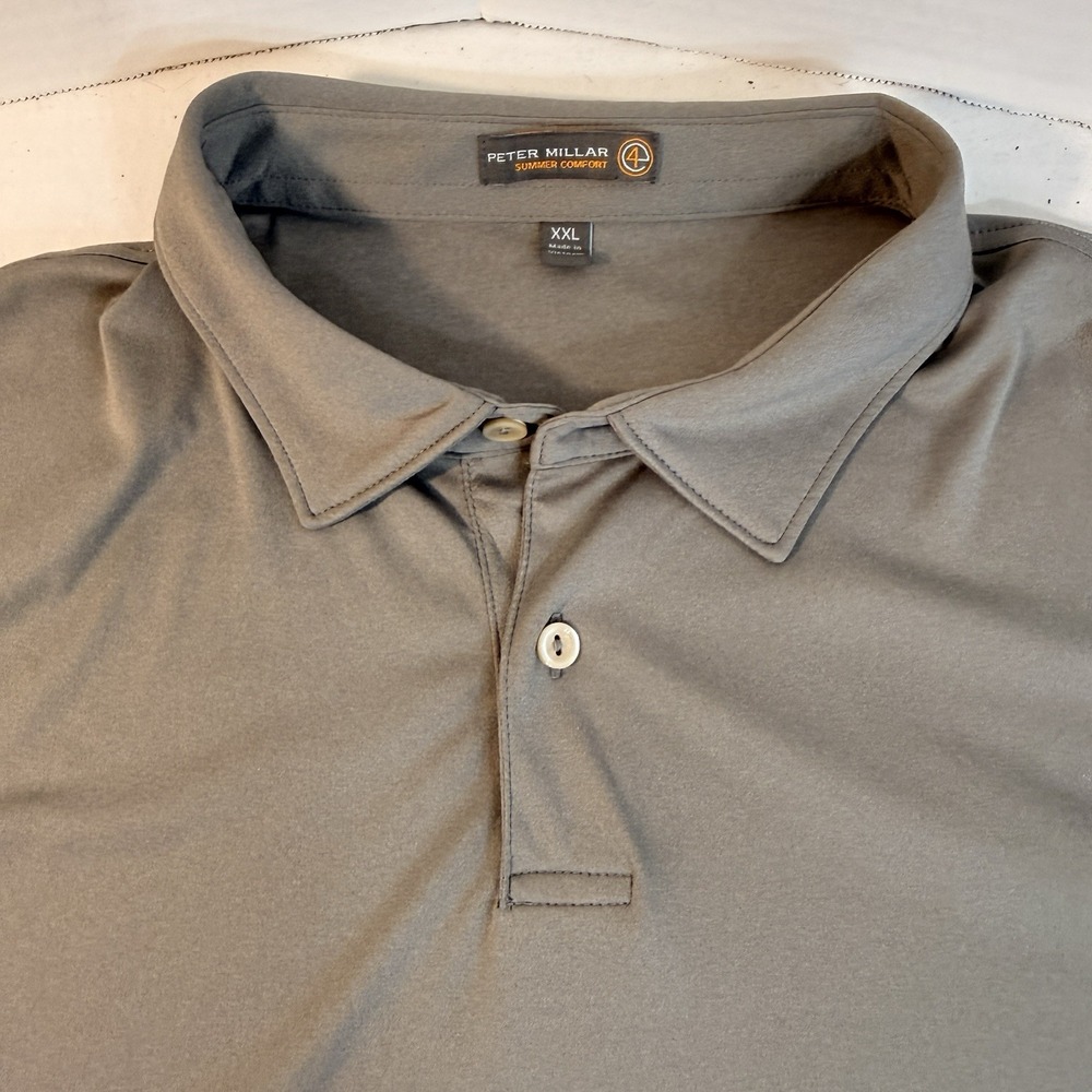 Peter Millar Summer Comfort Performance Polo XXL 2XL Beige Tan Khaki Neutral